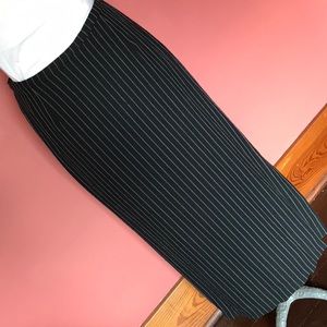 Black and white pinstriped maxi wrap skirt!